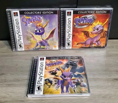 Spyro Edición Coleccionista Sony PlayStation 1 PS1 Juego de 3 Discos y Manuales Trilogía Foto 1 de 4