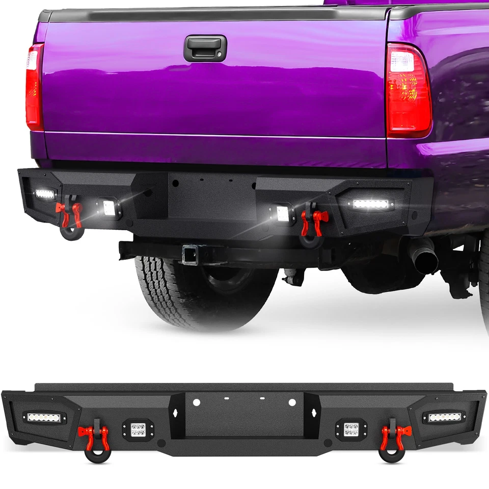 Rear Bumper for 1999-2016 3rd Gen Ford F250 F350 F450 Super Duty w/ Sensor Holes Foto 1 de 4