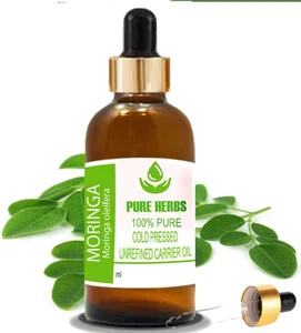 Pure Herbs Moringa 100% Pure & Natural Moringa oleifera Carrier Oil - Picture 1 of 35