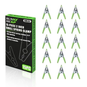 SUNHZMCKP 15 Piece Spring Clamps, 2 inch Small Clamp Set With 3/4"-Inch Jaw O... - Picture 1 of 6