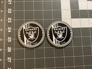 Insertos de montaña rusa Raiders para portavasos de coche, lote de 2, nuevos sin usar, NFL - Imagen 1 de 2