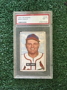 1951 Bowman Max Lanier Baseballkarte #230 bewertet Near Mint PSA 7 - Cardinals fast neuwertig - Bild 1 von 2