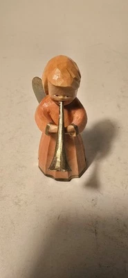 EXPERTIC DDR handgeschnitzter Engel mit Flöte 8 cm Erzgebirge original K001-549 - Bild 1 von 4