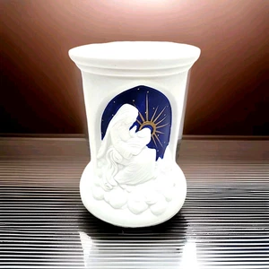 Candelabro de porcelana blanca Teleflora Madonna & Child decoración de Navidad de colección - Imagen 1 de 5