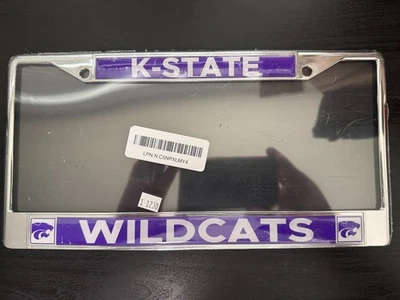 NCAA Kansas State Wildcats K-State Silver Metal License Plate Frame Craftique - Image 1 of 2