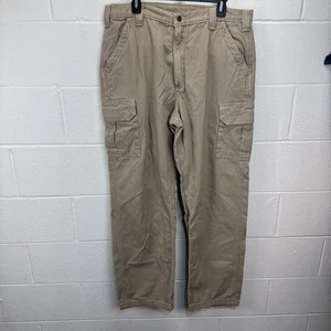 Pantalones cargo Carhartt para hombre talla 38x34 peto lona caqui ropa de trabajo relajado - Imagen 1 de 19