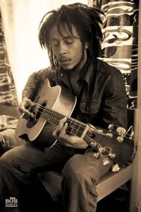 Bob Marley Poster - Official 91.5 x 61cm Sepia Guitar Maxi Poster - Reggae - Picture 1 of 2