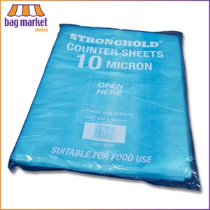 Macellaio pellicola trasparente 14"" x 18"" HD / fogli da banco | 10mu | uso alimentare/avvolgimento/finoplastiche - Foto 1 di 14