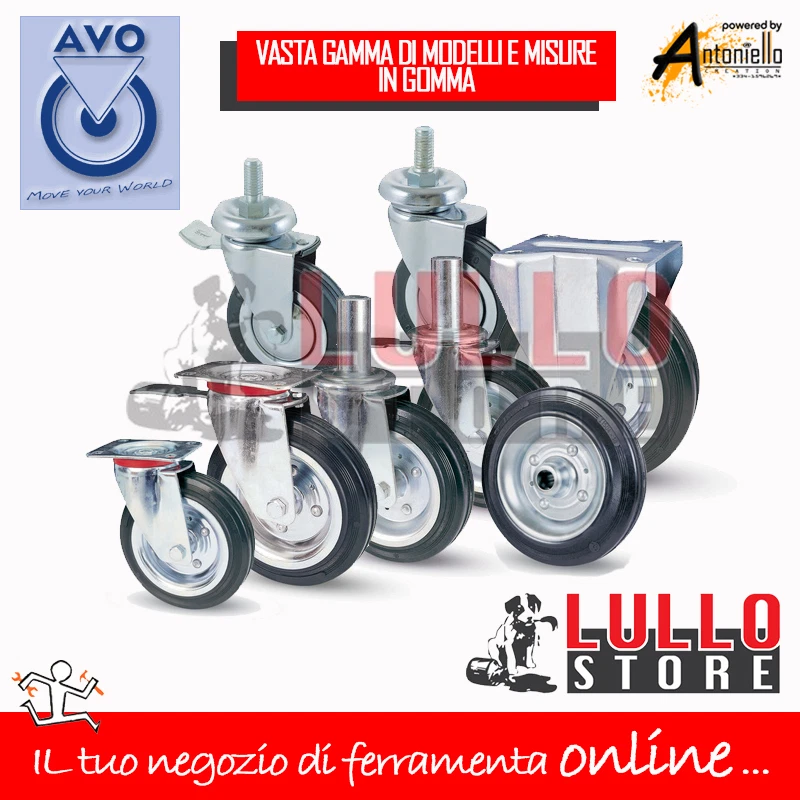 RUOTA PER CARRELLO RUOTE PER CARRELLI INDUSTRIALI VARI MODELLI-ACCIAIO TERMOTEX - Immagine 1 di 1