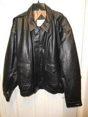 NWT Men's L.A. California Black Big Man Leather Bomber Jacket Coat 3XL (250.00) - Image 1 of 4