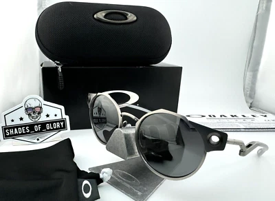 OAKLEY DEADBOLT SATIN CHROME WITH PRIZM BLACK SUNGLASSES OO6046-01 RARE NEW - Image 1 of 4