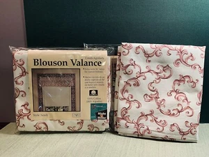 WINDOW TREATMENTS/ BLOUSON VALANCE-2 SETS/ LINED/ 86" X 15"/ 100% COTTON - Picture 1 of 6