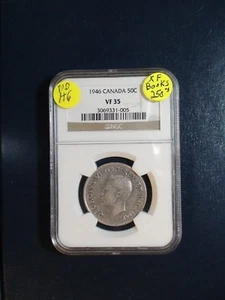 1946 Canada Fifty Cents NGC VF35 SILVER BETTER DATE  50C COIN PRICED TO SELL!  - Picture 1 of 4