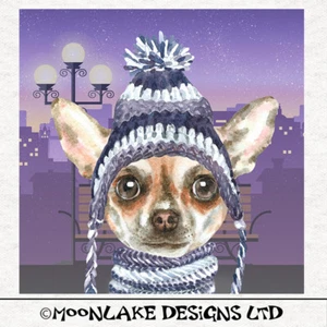 Hund-Chihuahua Wintermütze2-Stoff Handwerk Paneele in 100 % Baumwolle oder Polyester - Bild 1 von 3
