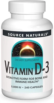 Source Naturals, Inc. Vitamina D3 5000 UI 240 Cápsula Foto 1 de 4