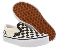 VANS Asher Youth Slip on SNEAKERS Skate Shoes Size Mens 9 Black & Cream White