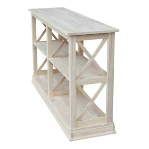 International Concepts Entryway Table Coastal Farmhouse Rectangle Wood Brown - Picture 1 of 6