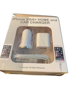 iphone 5/6/6+ home and car charger New in Box ~HUGE DISCOUNT~ - Picture 1 of 4