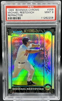 1999 Bowman Chrome Michael Restovich Rookie Card PSA 9 MINT Twins Refractor RC - Image 1 of 3