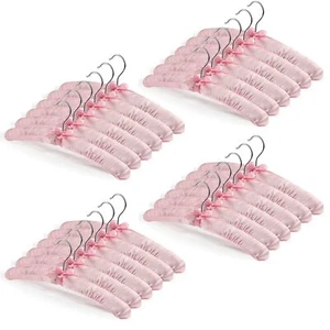 24 Pieces Satin Padded Hangers Satin Hangers with Anti-Rust Swiveling Hook Sh... - Picture 1 of 7