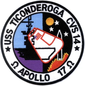 4.5" NAVY USS CVS-14 TICONDEROGA  APOLLO  17 EMBROIDERED PATCH - Picture 1 of 1
