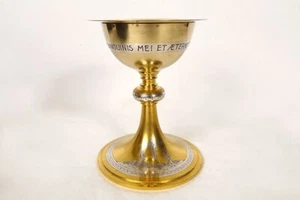 Silver Plated Chalice And Paten Minerva Evellin House Rennes Crucifixion XX - Picture 1 of 1