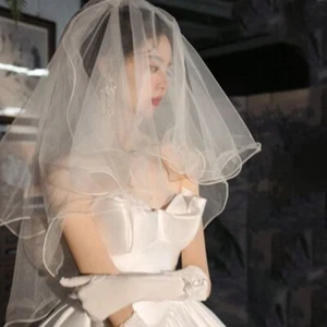 Weicher Tüll Hochzeitsveils Kurz Brautkopf-Gaze Hochzeitsaccessoires - Bild 1 von 10