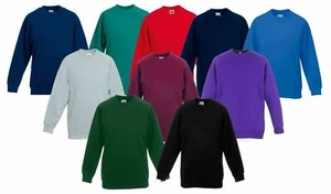 Kids Boys Crew Round Neck School Uniform Jumper Sweatshirt PE 2-13 Years - Picture 1 of 19
