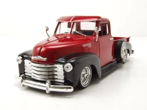 Chevrolet 3100 Pick Up Lowrider 1953 rosso metallizzato nero modellino auto 1:24 Welly - Foto 1 di 9