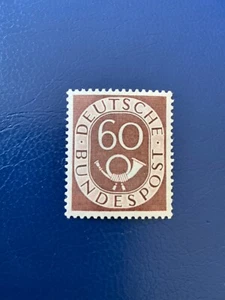 BUND 1951 Posthorn 60 Pf. MiNr. 135 ** / postfrisch - Bild 1 von 2