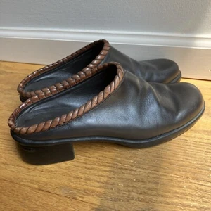 Cole Haan Black Leather Clog Shoe Size 7.5 - Picture 1 of 9