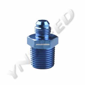 US SHIP AN6 -6AN Male To 1/2'' NPT Male Straight Fuel Oil Fitting Aluminum Blue - Picture 1 of 5