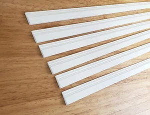 Dollhouse Miniatures Baseboard Trim White Molding 5/8" tall x 17 3/4" long 1:12  - Picture 1 of 4