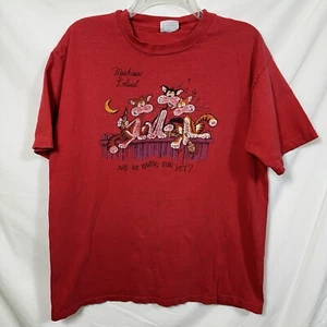 Camiseta De Colección Distressed Mackinac Island Drunk Cats on a Fence Camiseta Doble Cara XL Camiseta - Imagen 1 de 13