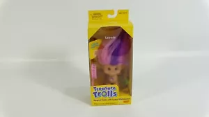 Muñeca Galoob Toys Leenie Treasure Trolls 1998 - pelo rosa/púrpura y piedra rosa - Imagen 1 de 9