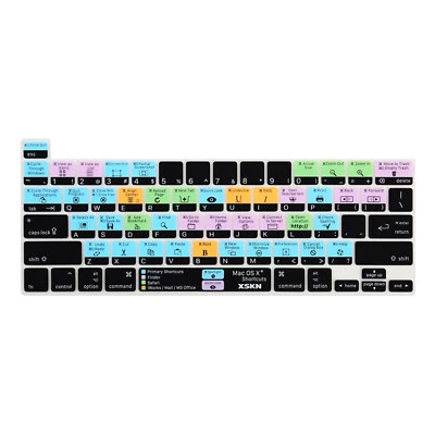 XSKN macOS Shortcuts Silicone Keyboard Cover for Macbook Pro 13.3"/16" Touch Bar - Image 1 of 4
