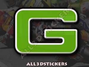 Autocollant Résine Lettre G 3D Couleur Vert Taille 25mm - Picture 1 of 1