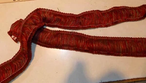 1 Yard Burgunderrot Grün Pinsel Fransenborte - Bild 1 von 2