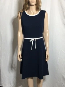 Women's NWOT Tommy Hilfiger Sleeveless Contrast Trim Scuba Dress Size 14 - Picture 1 of 4