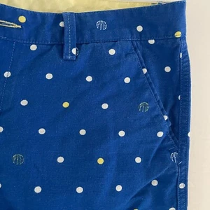 Columbia Womens Shorts 10 Blue Linen Cotton Blend Chino Polka Dot PFG Inseam 7.5 - Picture 1 of 18