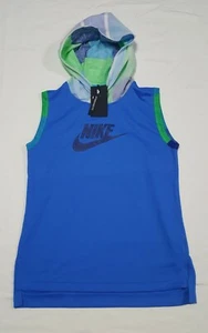 Nike Boys' Youth Mesh Sleeveless Hoodie Blue white DD2741-402 - Picture 1 of 10