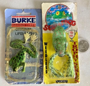 NOS LOT 2 BURKE OWNER SCUM FROG TOPWATER FISHING LURES SURFACE WEEDLESS NEW - Picture 1 of 5