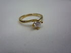 New 9Ct Yellow Gold Solitaire Ring Zircon All Sizes