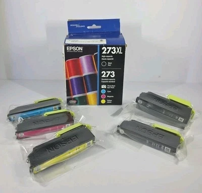 Genuine Epson 273XL Black 273 & Color Ink Cartridges Exp 01/2025 New Sealed  - Image 1 of 4