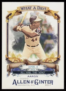 2017 Topps Allen & Ginter Hank Aaron #WAD-3 BASEBALLKARTE Braves What a Day! - Bild 1 von 2