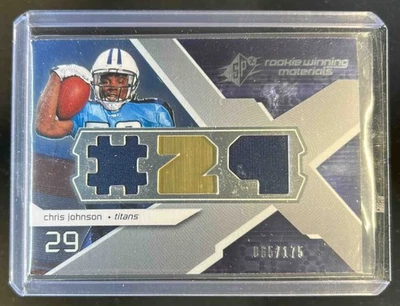 2008 SPx Chris Johnson Rookie Jersey Number Dual 175 Rookie RC #/175 Titans - Image 1 of 2