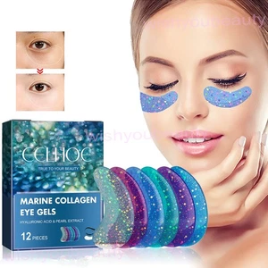 Parches debajo de los ojos para ojos hinchados y ojeras (6 pares), colágeno marino - Imagen 1 de 14