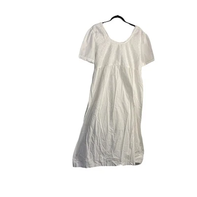 Camisón Gilligan&Omalley Algodón Manga Corta Midi XL Blanco Satén Cinta Corbata Foto 1 de 4