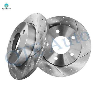 Rear 265mm Drilled Slotted Brake Disc Rotors For 2004-2013 Mazda 3 i - Image 1 of 4