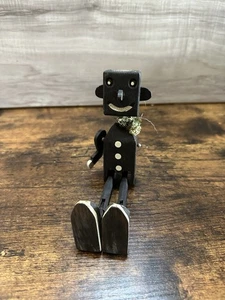 Dancing Limberjack Jig Doll Wooden Folk Art Toy Vintage MISSING ARM & HAT - Picture 1 of 6